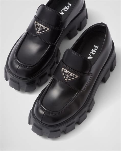 prada women loafer|prada monolith loafers women's.